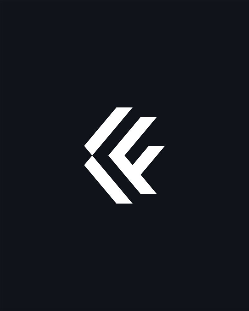 Clockface monogram in white on a dark background