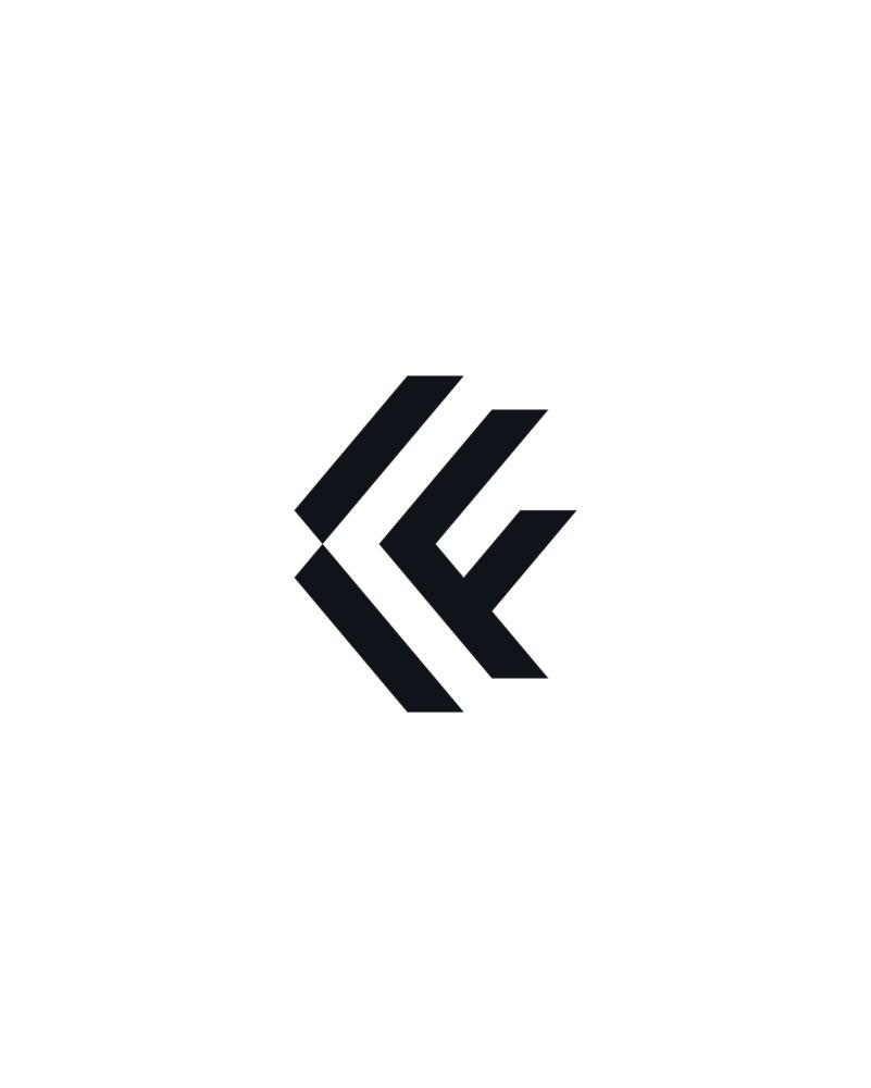 Clockface monogram in black on a white background