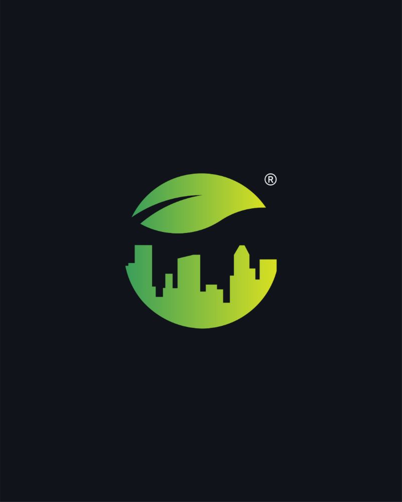 ecoincittà mark in its green-to-yellow gradient on a dark background