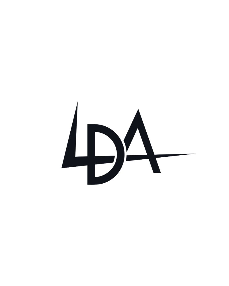 LDA logo in black on a white background