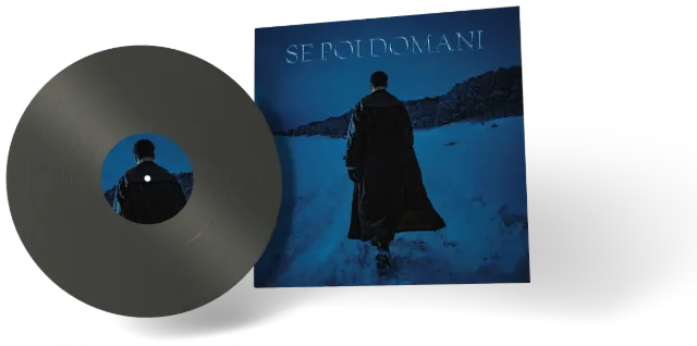 Vinyl record and sleeve mockup of the Se poi domani single